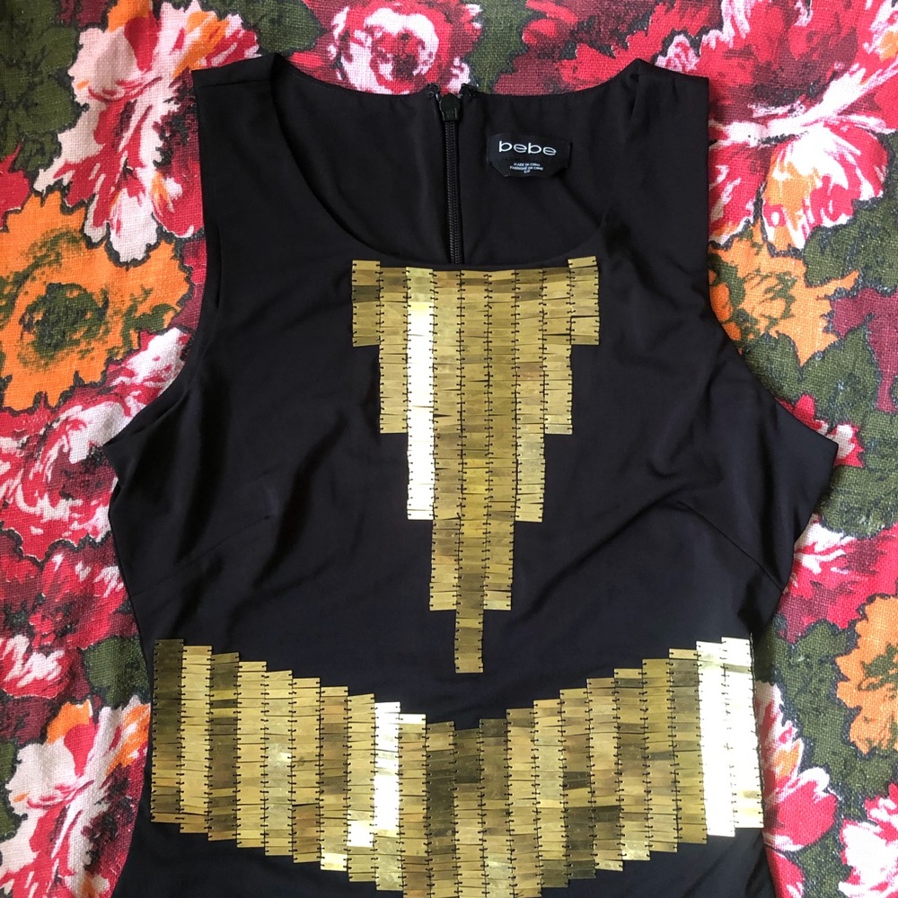 Black and gold party dress